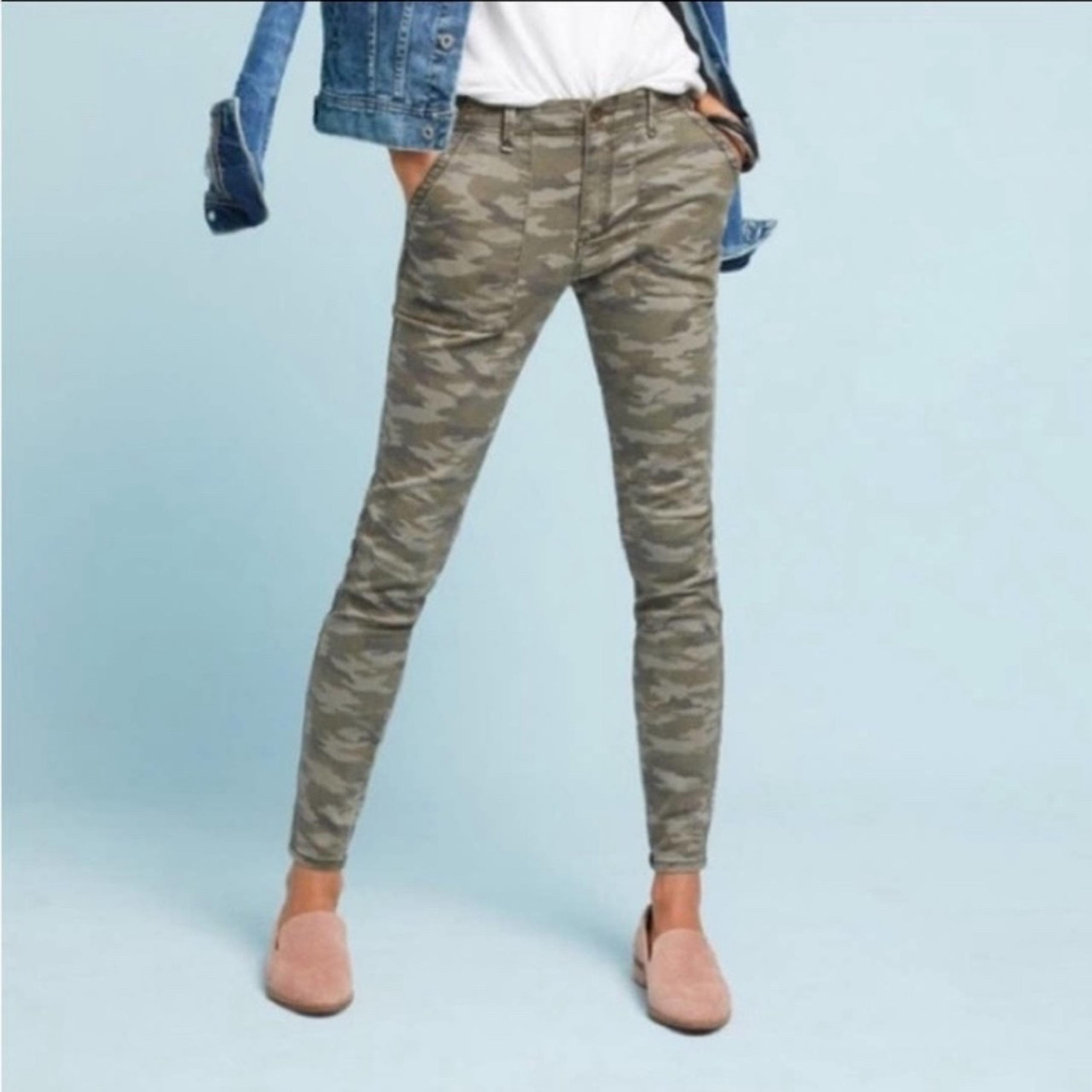Anthropologie HEI HEI Camoflauge Army Straight Leg Utility Pants Size 25
