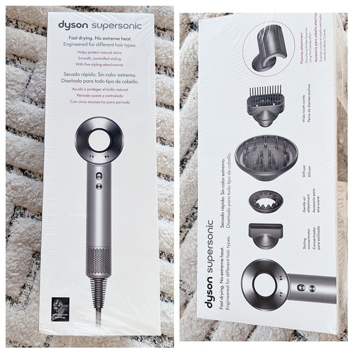 DYSON Supersonic Hair Dryer w 5 attachment DH07 Silver/ White *Brand New- Sealed