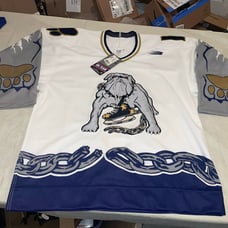 Nwt Authentic Long Beach, Ice Dogs Ihl Jersey White Bauer 90s Vintage Mens 48