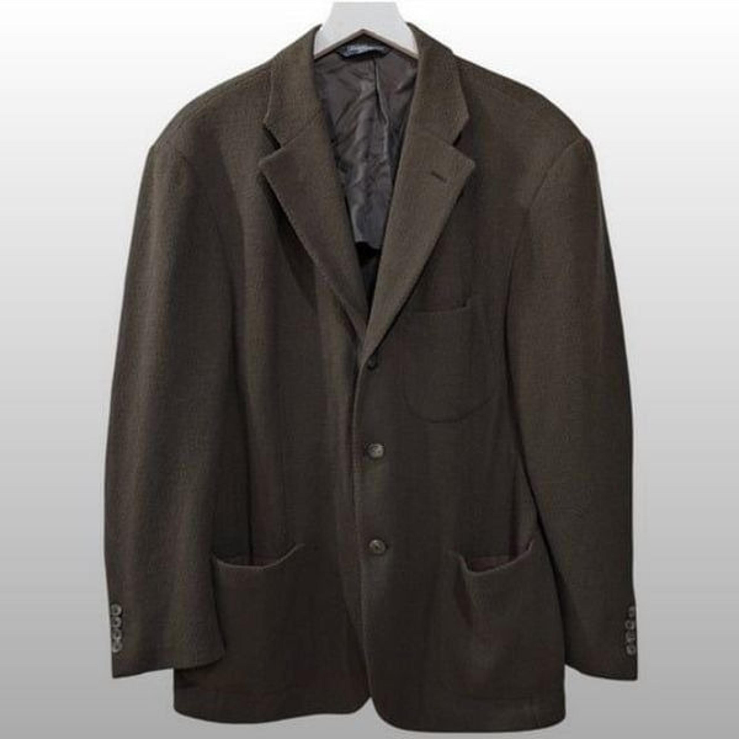 VTG Polo Ralph Lauren Italy Men's 42R Virgin Wool Three Button Knit Blazer Brown
