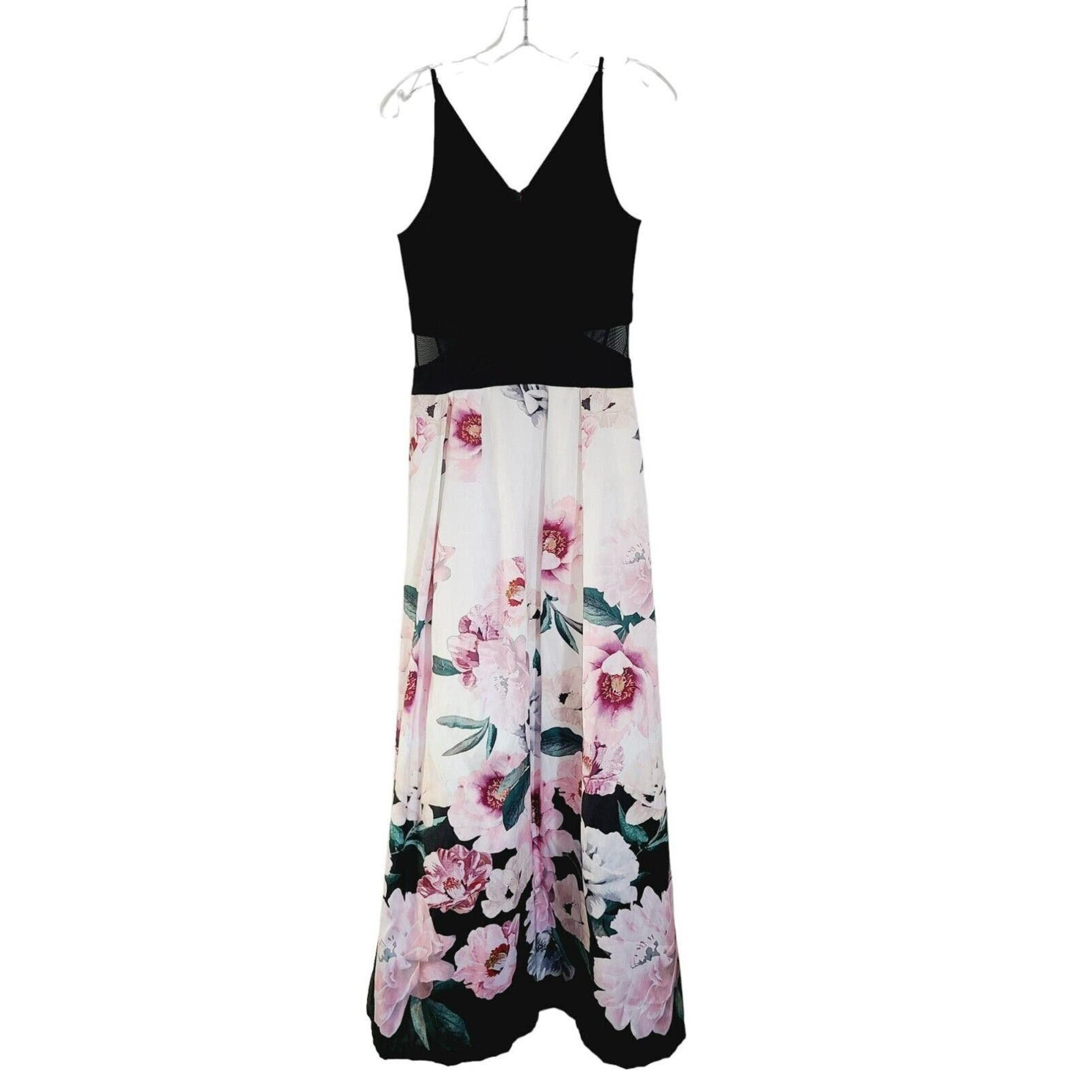 Xscape Deep V Neck High Low Hem Gown Dress Size 8