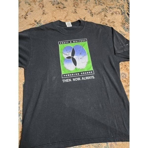 Vintage Pratt & Whitney Shirt Men's Large Graphic Print 90's Wichita Falls Texas