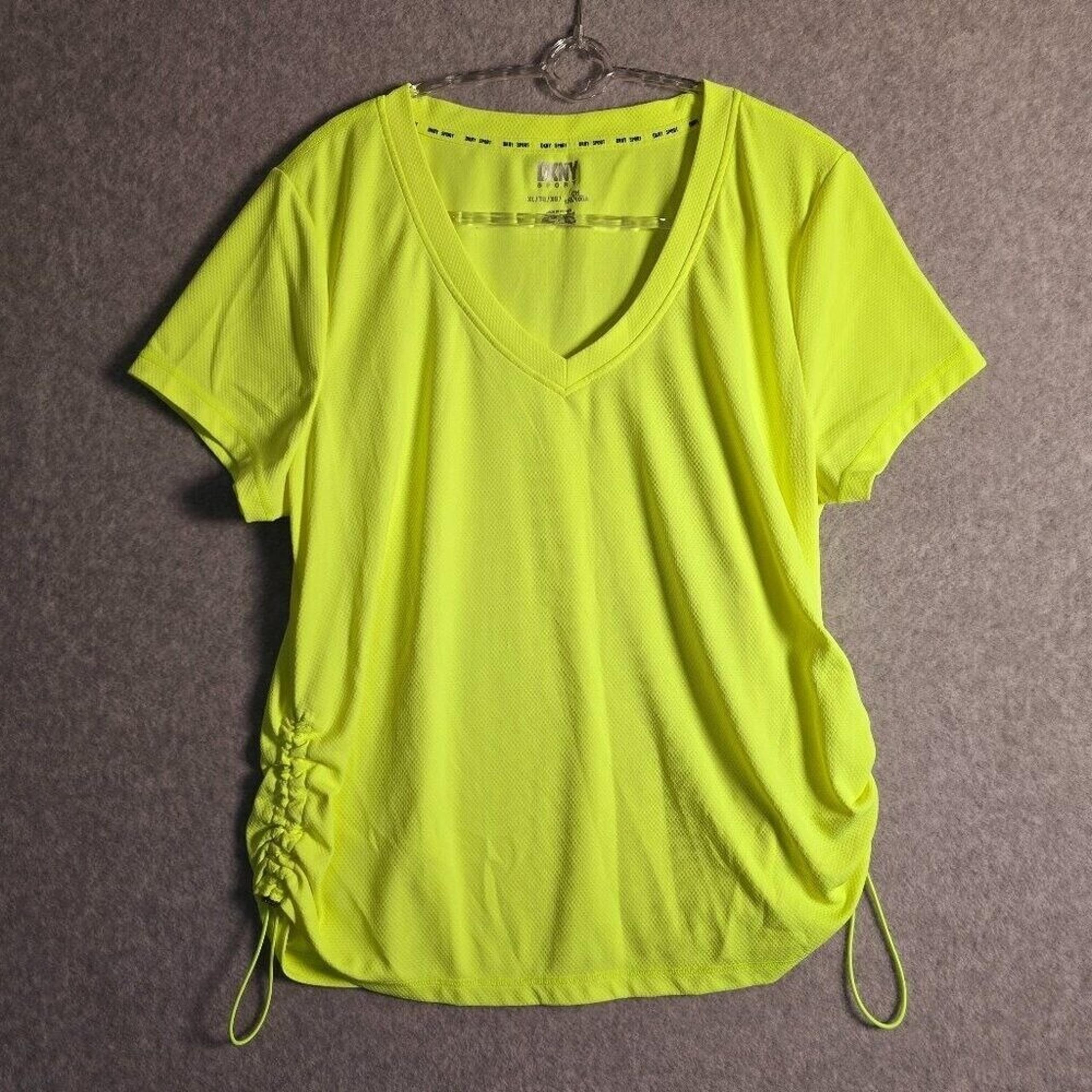 DKNY Sport Womens Sz XL VNeck Tee T-Shirt Top Running Activewear Performance