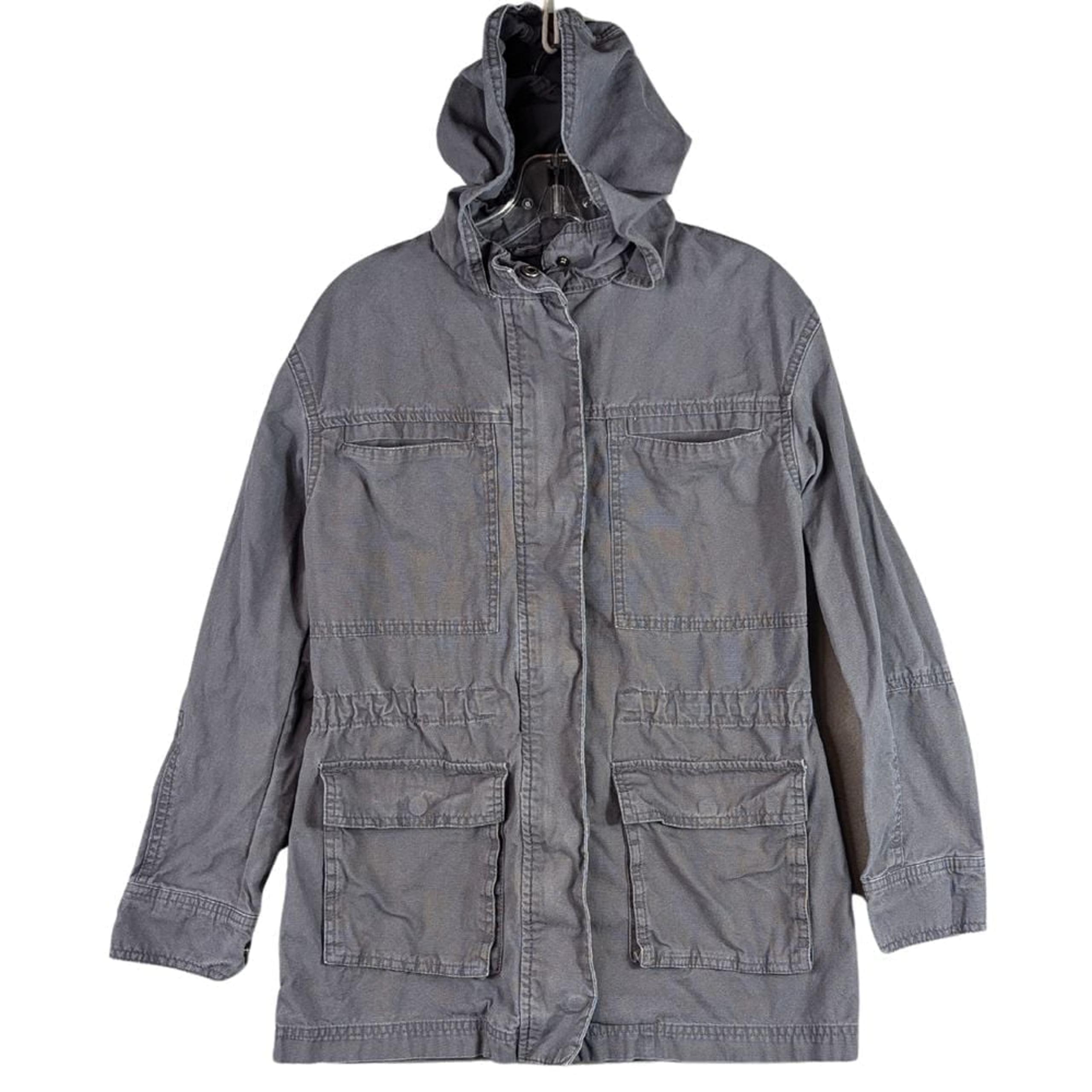 Universal Thread Jacket Womens Size XS Gray Anorak Hooded Canvas Cargo Gorpcore