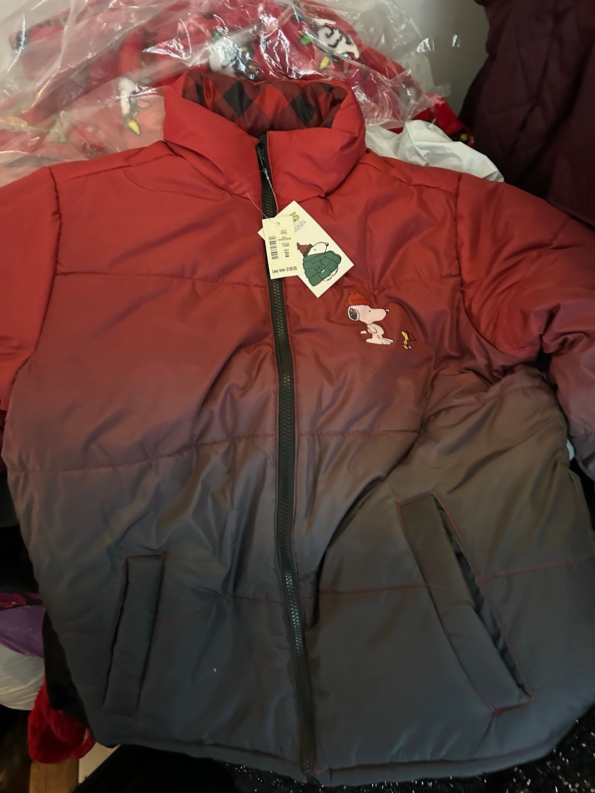 Snoopy Reversible Puffer Puffy Jacket Peanuts Aeropostale New Winter medium M