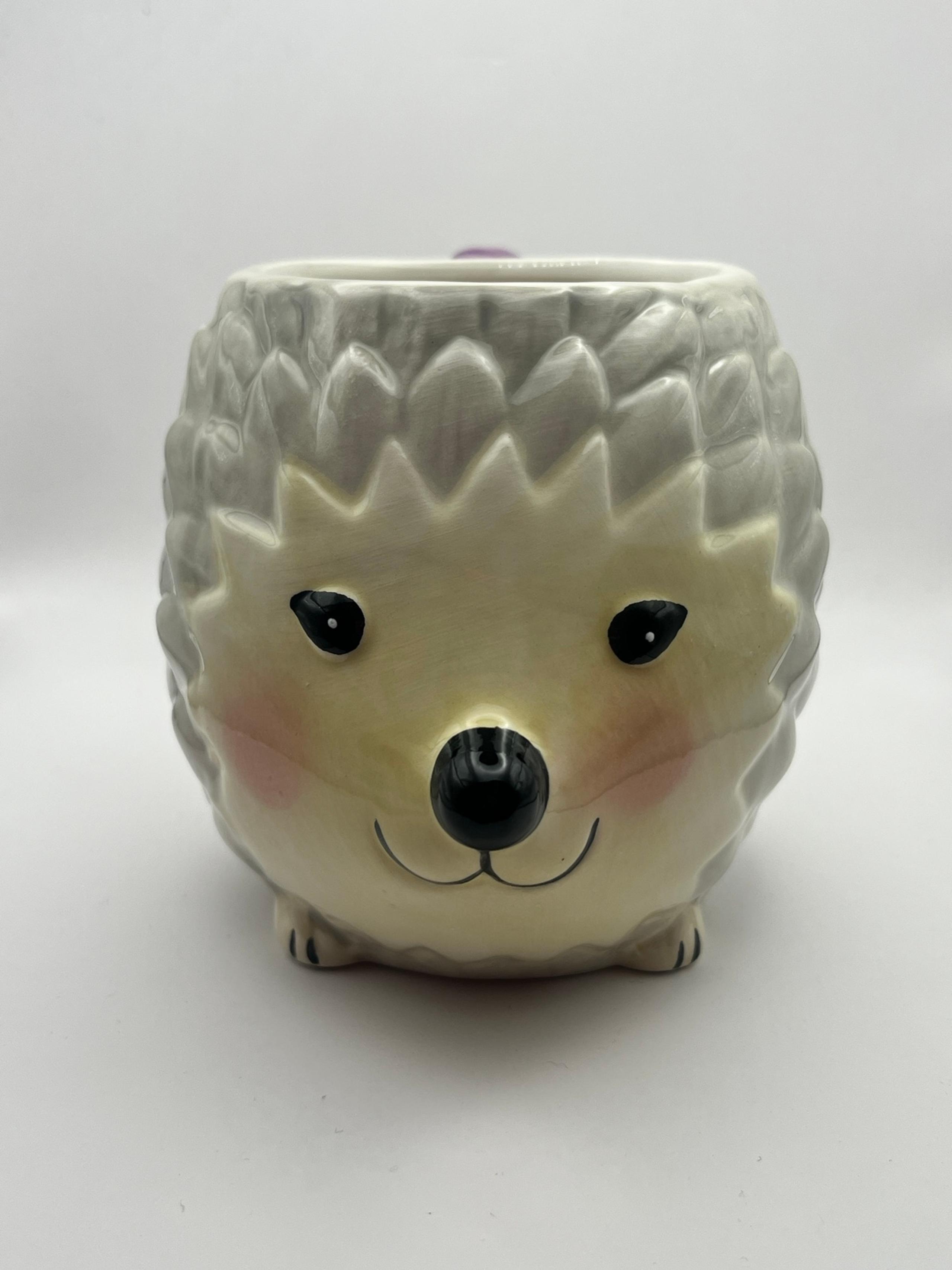 Happy Hedgehog Coffee Mug Cup Ceramic 17.24 Oz Floral Handle - Mainstays (NEW)