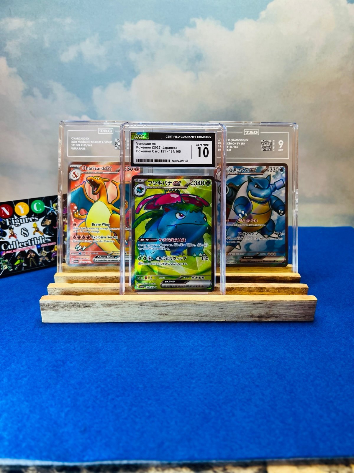Pokémon 151 - VENUSAUR EX - CHARIZARD EX - BLASTOISE EX - CGC - TAG - Graded