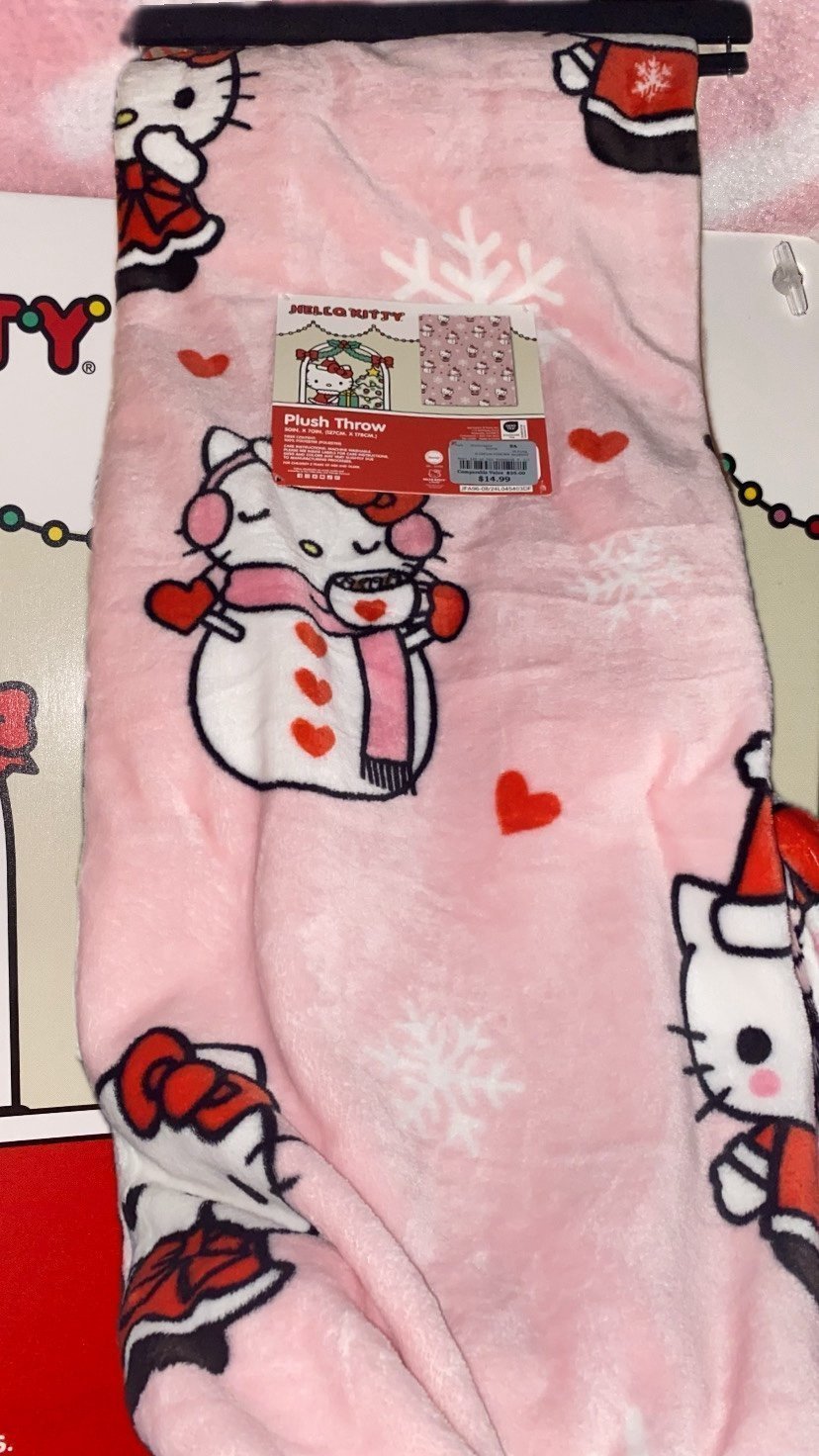 Hello Kitty PINK snowman blanket