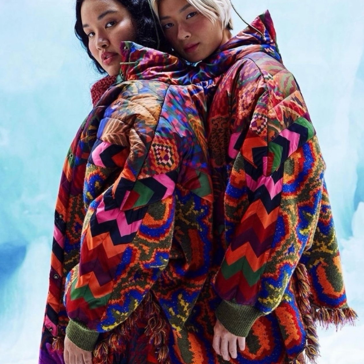 Farm Rio Coat Poncho Wool Blend Tropical NWT Sz Medium