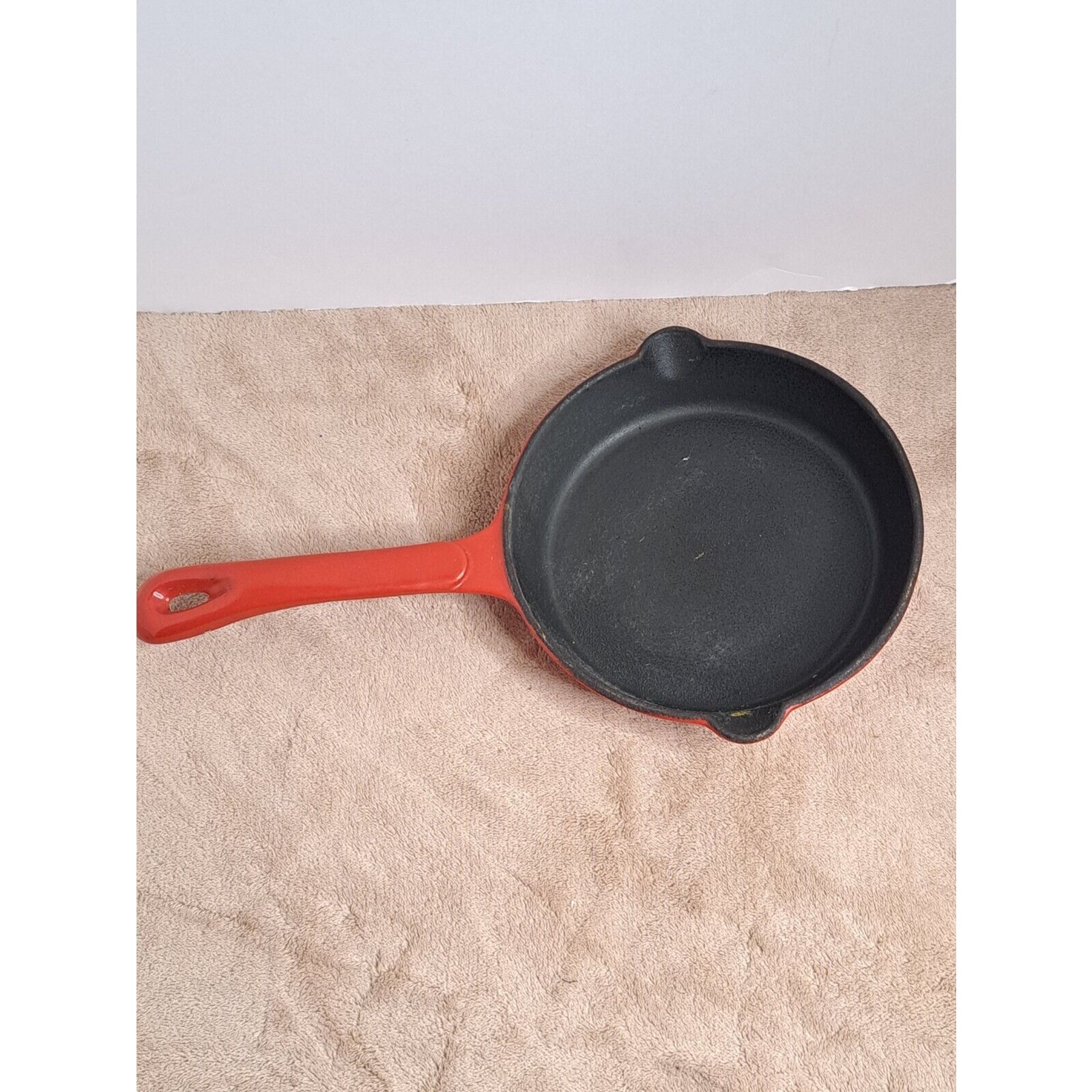 Small enamel cast iron skillet
