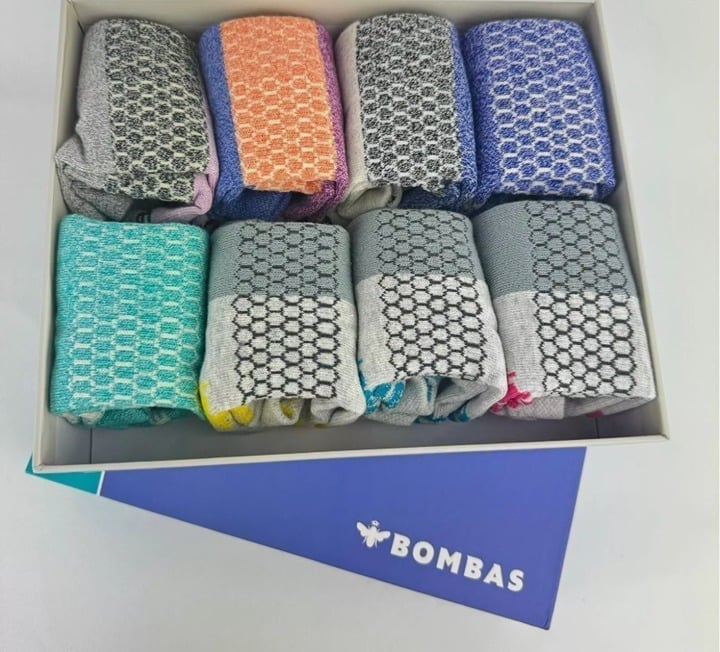 8-Pack Gift Box Bombas Women's Ankle Socks Size Medium 8-10.5