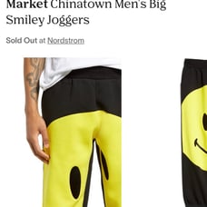 Chinatown Market x Smiley Men's Black Big Smiley SweatPants Size Medium