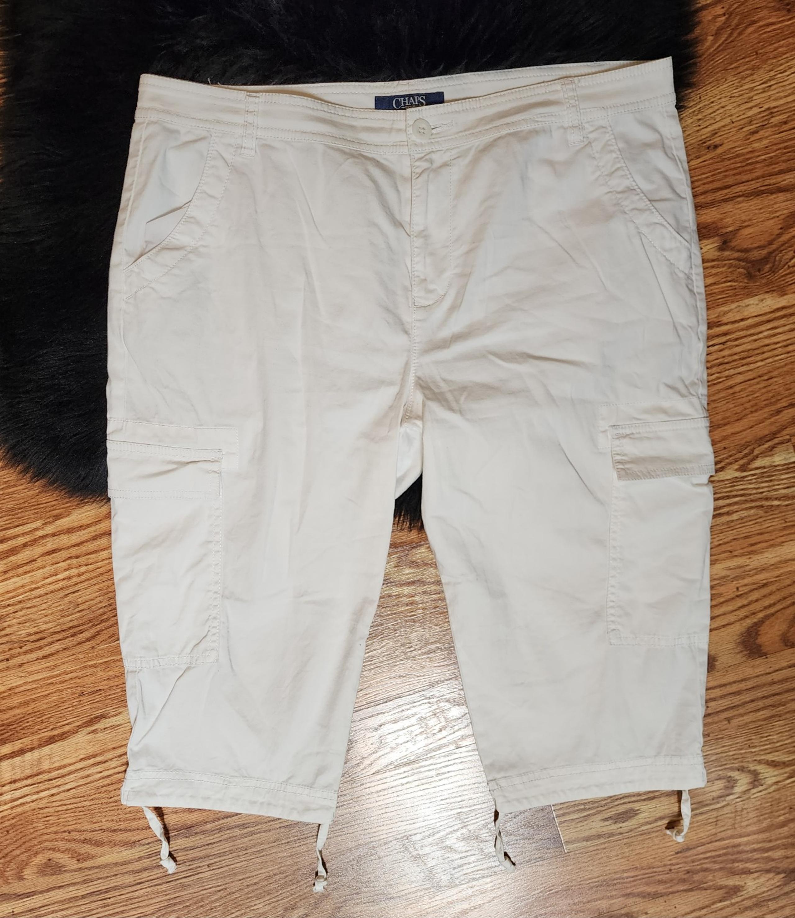 Chaps White Capri Cargo Pants Women's Plus Size 14