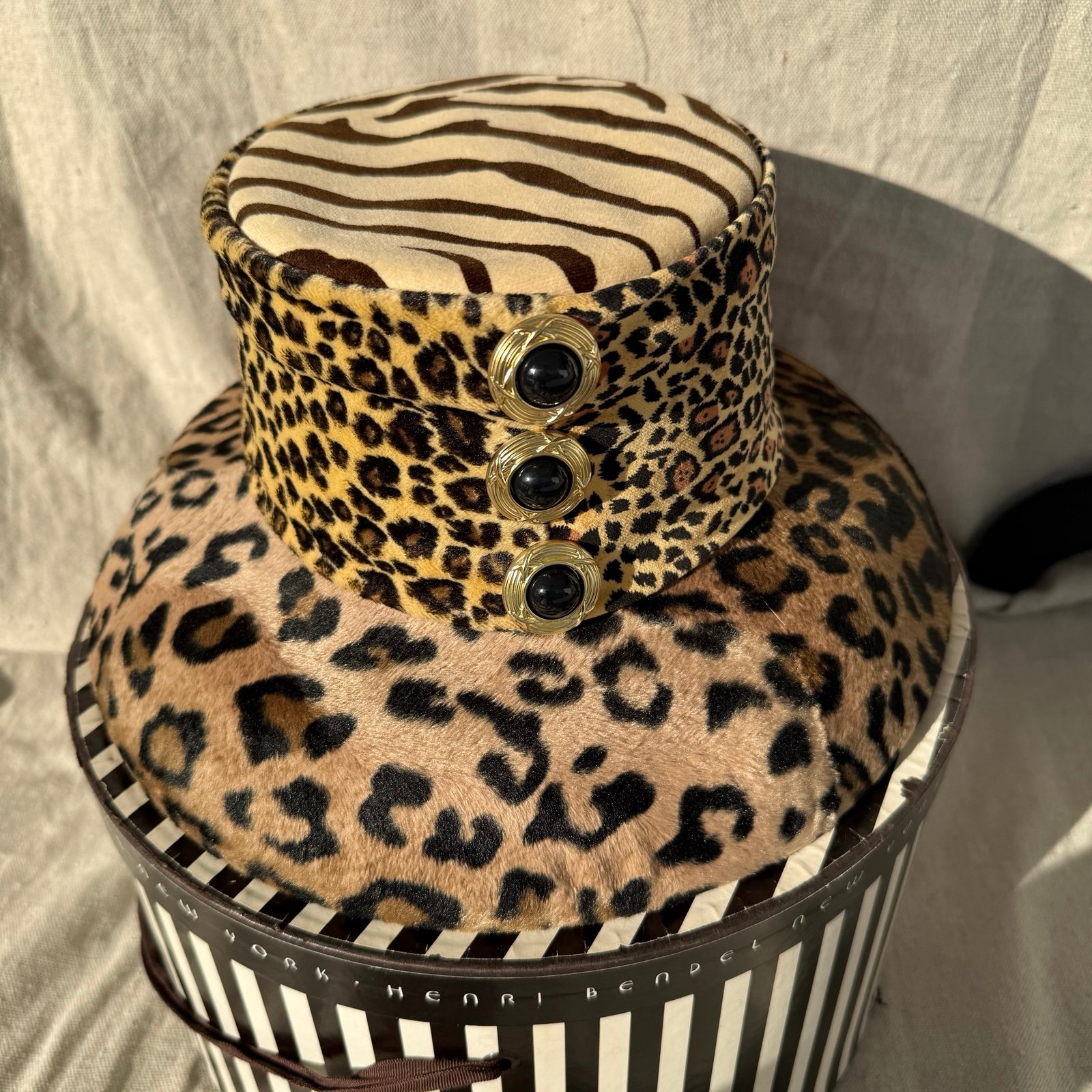 Whittall & Shon Leopard/Cheetah/Tiger Print Wool Felt Hat