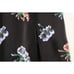 Markus Lupfer Floral Silk Peasant Skirt Long Slit Ruffle Black Stripe S FLAWS