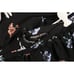 Markus Lupfer Floral Silk Peasant Skirt Long Slit Ruffle Black Stripe S FLAWS