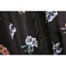 Markus Lupfer Floral Silk Peasant Skirt Long Slit Ruffle Black Stripe S FLAWS