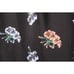 Markus Lupfer Floral Silk Peasant Skirt Long Slit Ruffle Black Stripe S FLAWS