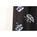 Markus Lupfer Floral Silk Peasant Skirt Long Slit Ruffle Black Stripe S FLAWS