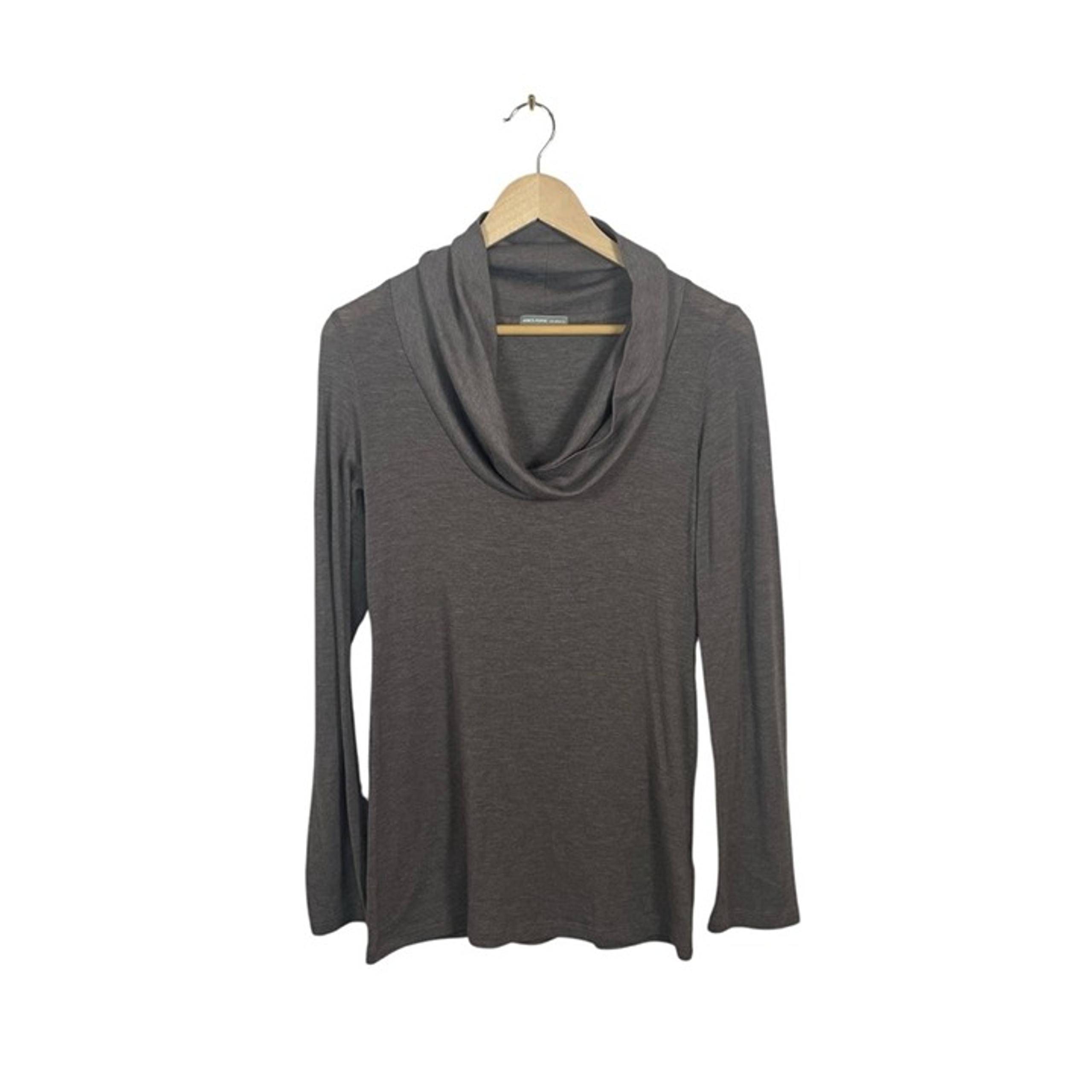 James Perse Women’s Cowl Neck Knit Long Sleeve in Greyish Brown Size 4 (XL)