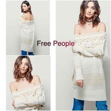 Free People White Need You Now Pullover
