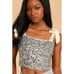 Lulu's Women's Cream Sequin Show Stopper Sparkle Tie Strap Crop Top Size Medium