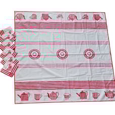 Designers Guild Tea Time Tablecloth 6 Tea Cup Napkins Fine Linen Made in the UK