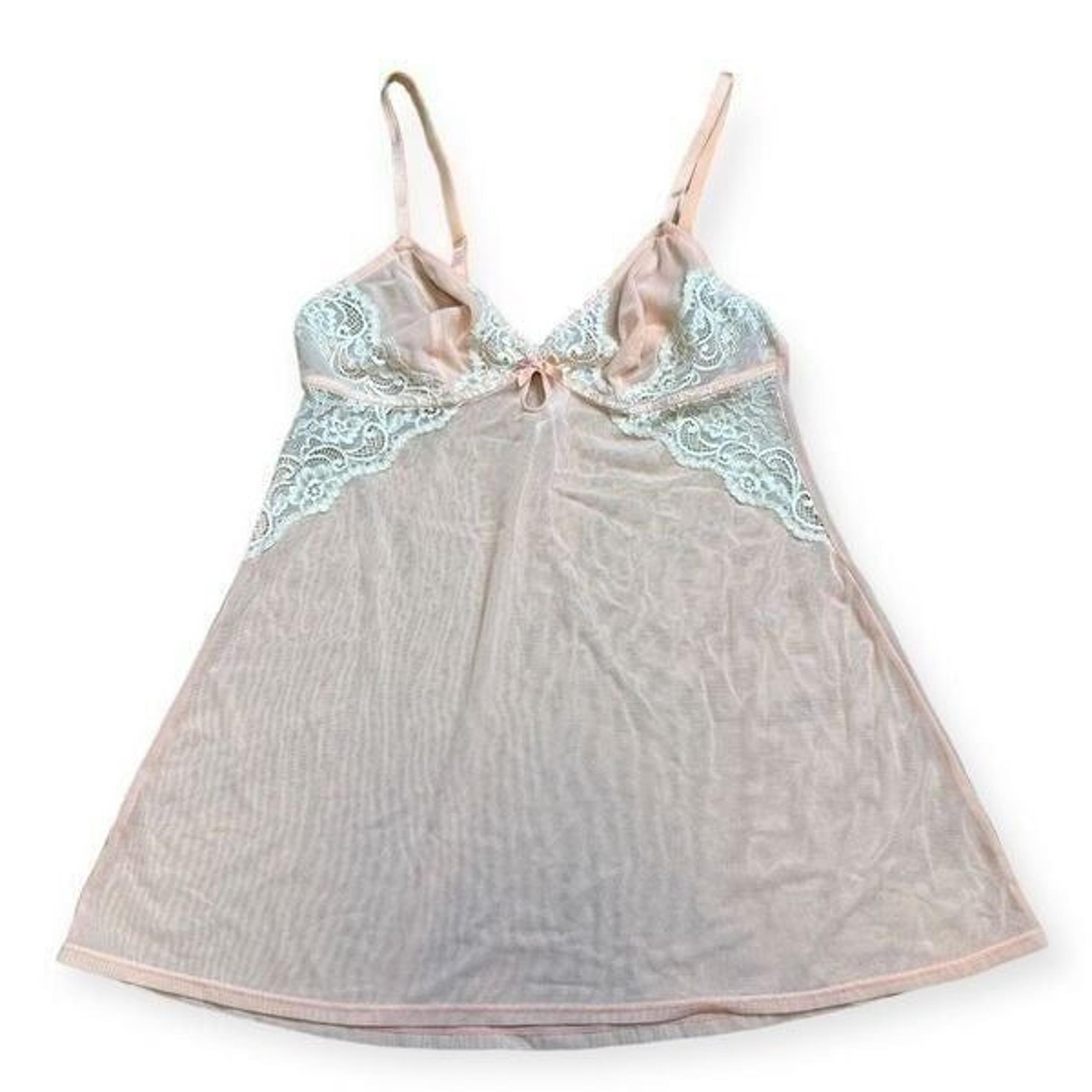 Gilligan & Omalley Intimates Womens Peach Mesh Babydoll Lingerie Small NWOT