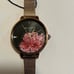 Ted Baker Kate Watch with 36mm Black Face With Flowers & RoseGold MeshBracelet