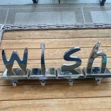 Silver WISH Initialed Stocking Hangers
