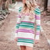 Free People Striped Long Sleeve Cozy Sweater Dress