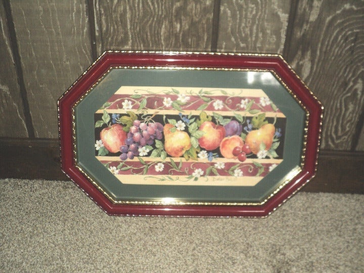 Home Interiors Homco Fruit Picture by Barbara Mock 22.5 w x 14.5 H Framed