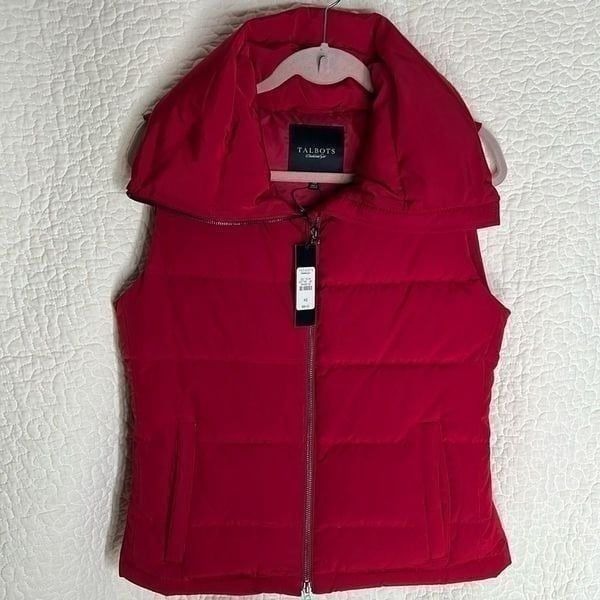 NWT Talbots Puffer Vest with Neck Full Zip