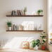 2-Pcs Floating Wood Shelves 36 for Living Room Bedroom Kitchen Bathroom, Walnut