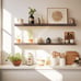 2-Pcs Floating Wood Shelves 36 for Living Room Bedroom Kitchen Bathroom, Walnut