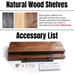 2-Pcs Floating Wood Shelves 36 for Living Room Bedroom Kitchen Bathroom, Walnut