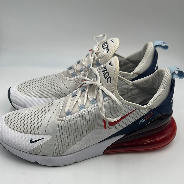 Nike Air Max 270 USA White Red Midnight Navy Blue Shoes DJ5172-100 Mens 15