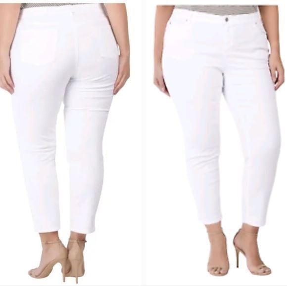 Eileen Fisher white slim fit ankle Stretch jeans Women's plus size 24 new!!!!
