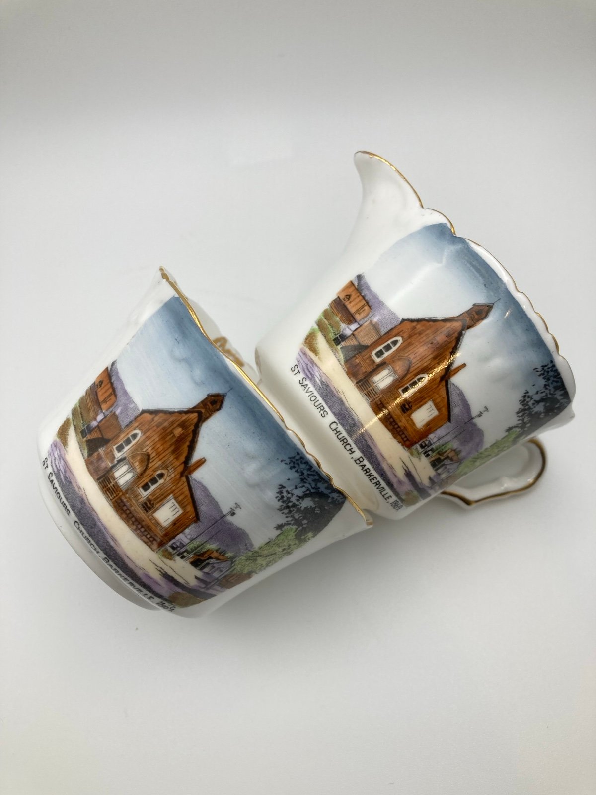 Vintage Collingwoods Creamer and Sugar Set St Saviours Church Barkerville 1869