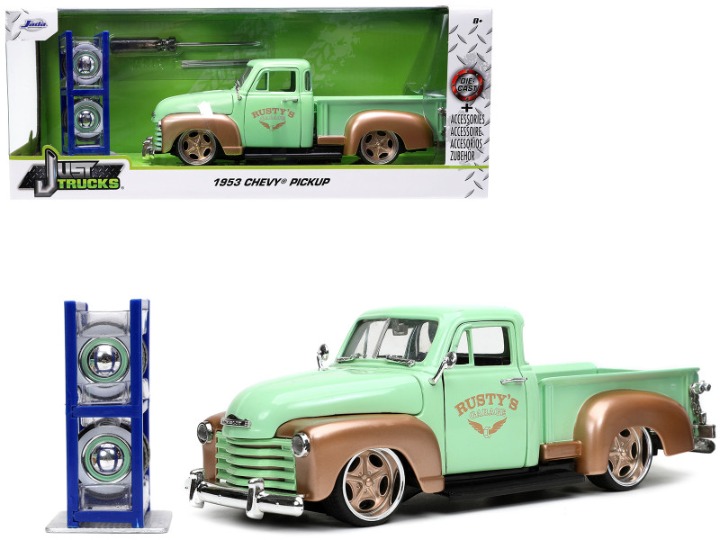 1953 Chevrolet 3100 Pickup Truck Light Green and Gold Metallic Rusty's Garage