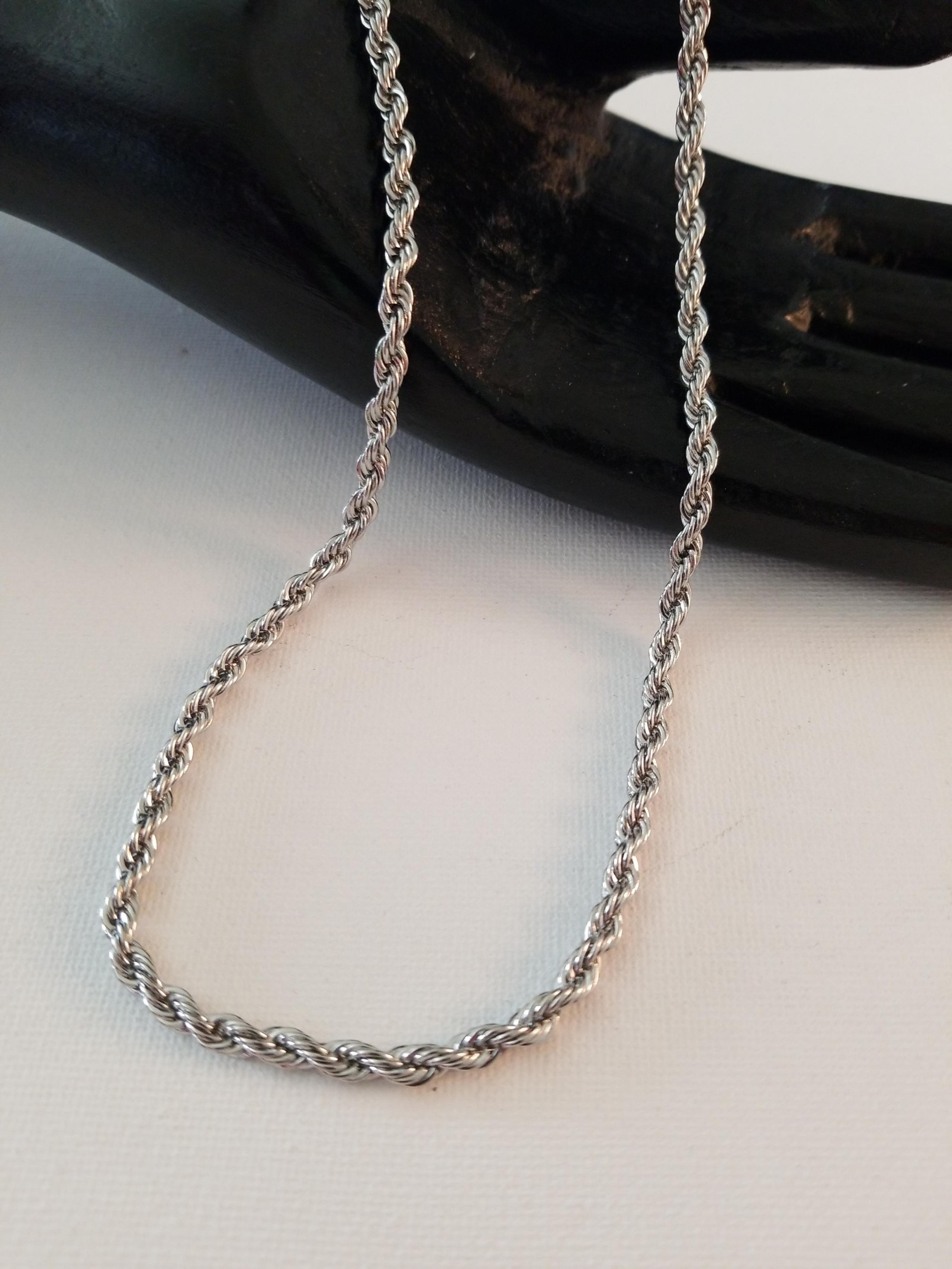 Milor Stainless Steel Twist Necklace  30"