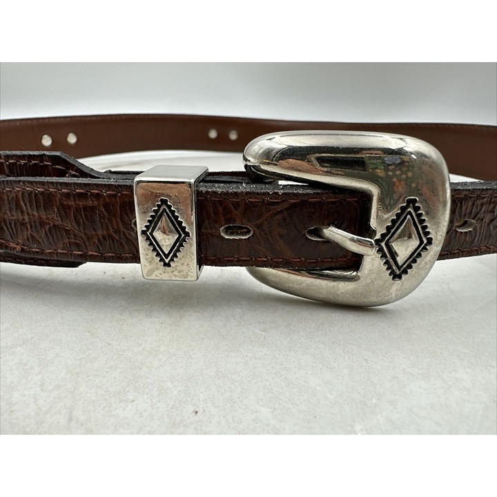 VINTAGE CENTURY CANADA Brown LEATHER BELT Silver BUCKLE Golf Clubs