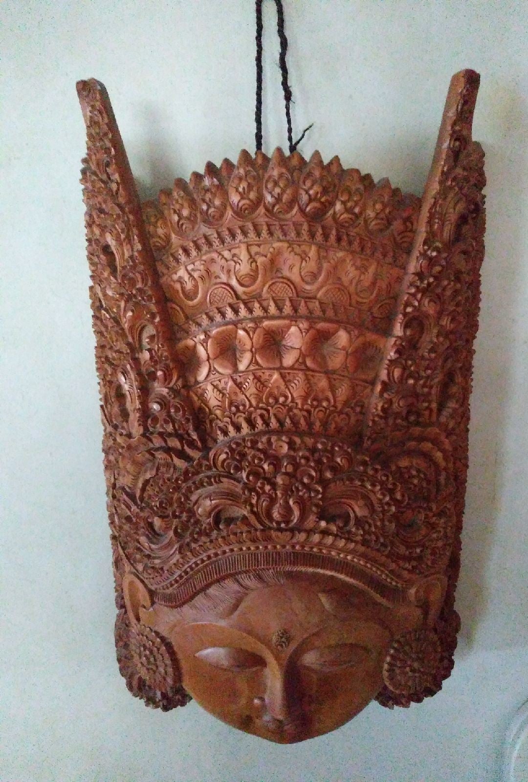 Hand Carved Tai Wood Hanging.