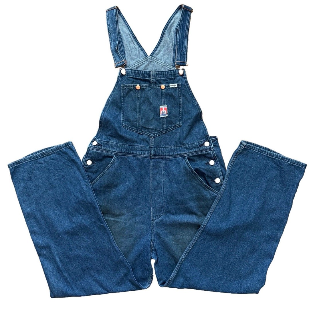 Wrangler Casey Jones Denim Overalls Bib Mens Size L Y2K