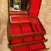Large Vintage Hand Carved Pagoda Wooden Jewelry Box