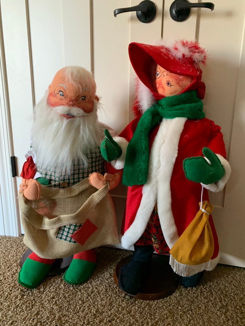 Vintage 1990s Annalee Santa & Mrs Claus LARGE 30 Christmas Dolls 1995 1998. T