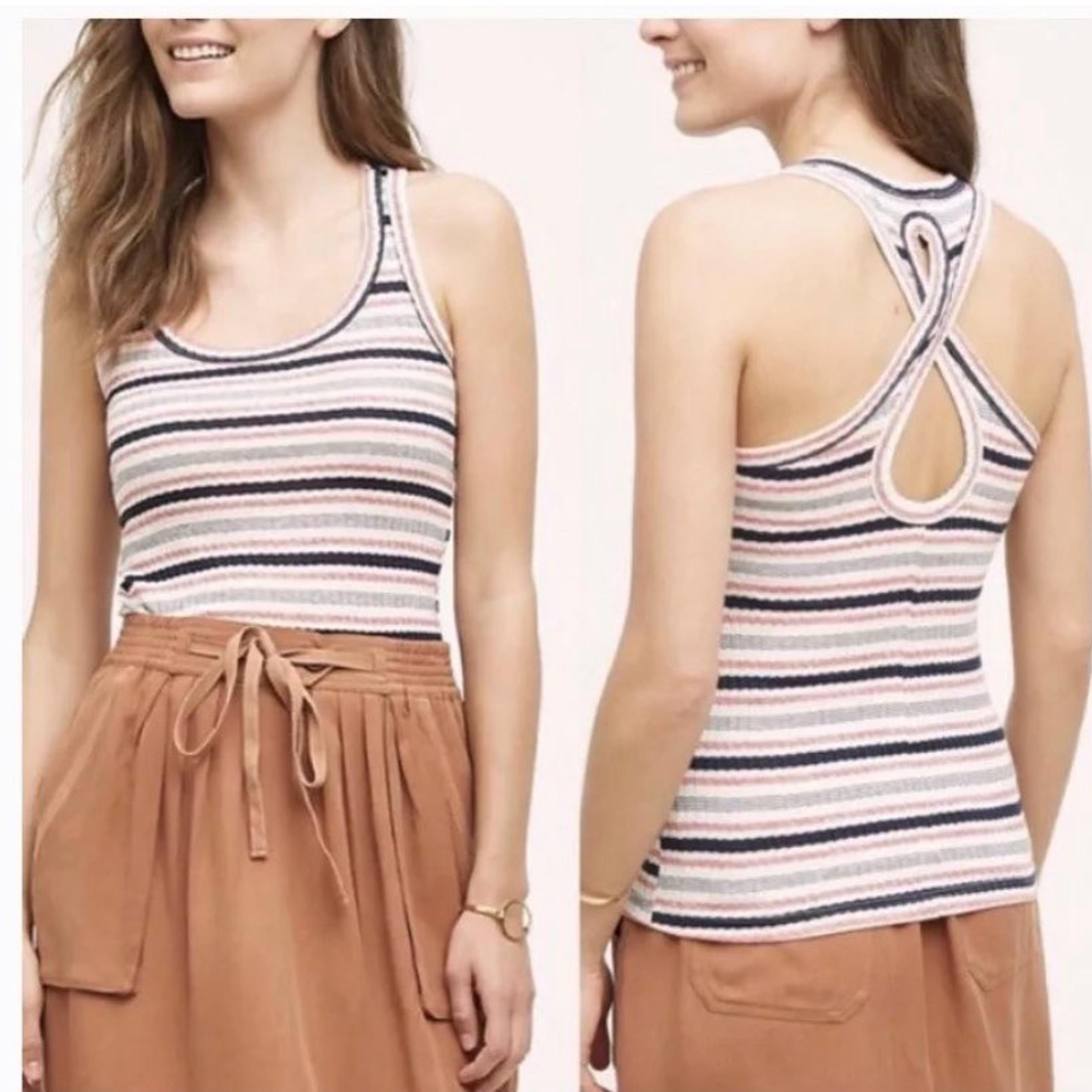 Anthropologie Left Center Striped Tank