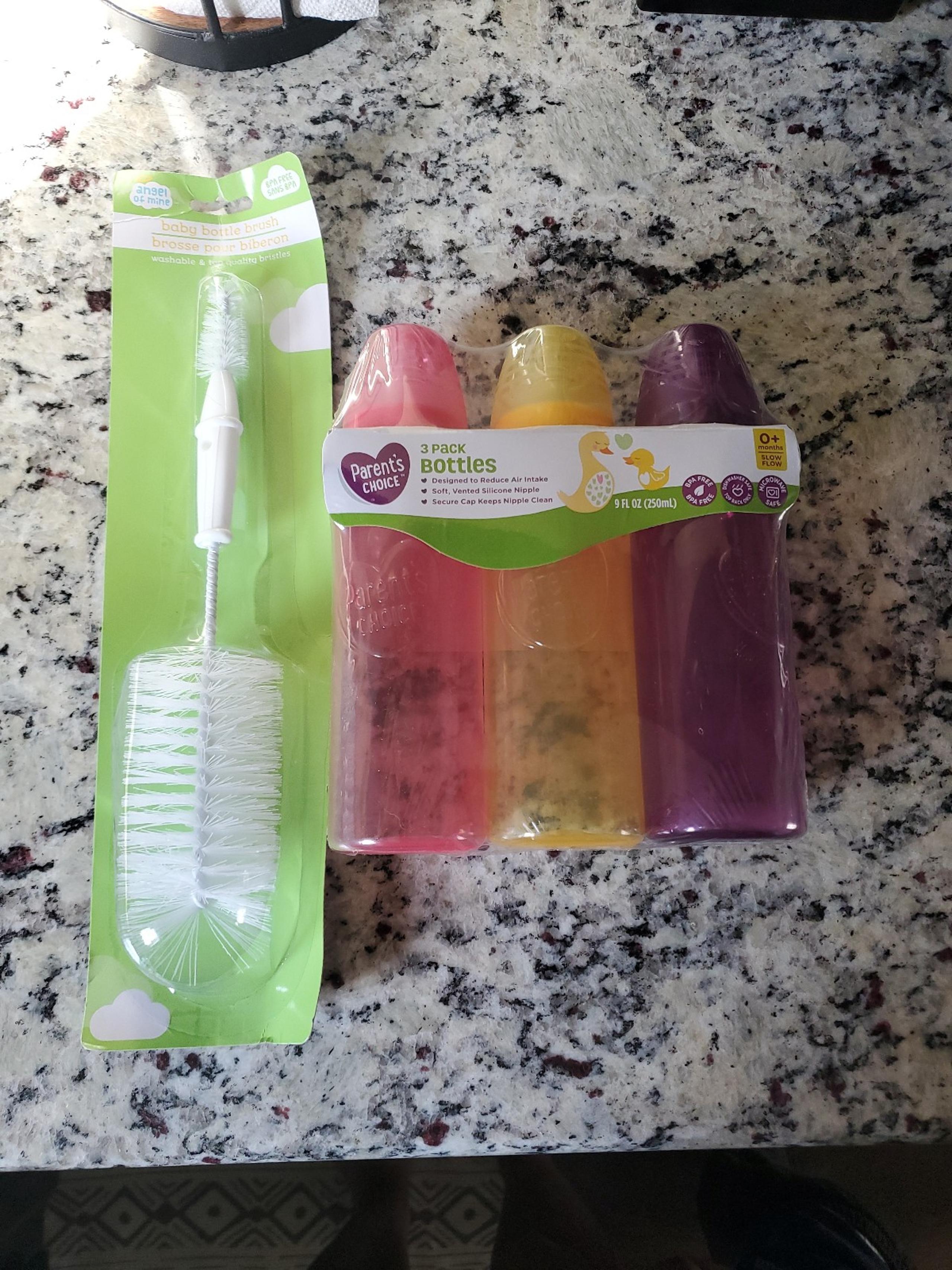 Parent's Choice 3 pack Bottle and cleaning Brush
