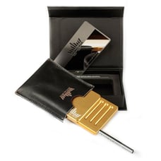 The Royal Box Classic Gold 8 Slot Snuff Box Wallet w/ Built in 3” Metal Straw