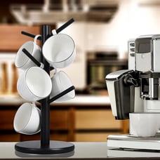 Mug Holder Tree, Coffee Cup Holder with 6 Hooks (Black)
